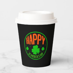 Happy St. Patrick's Day Circle Design-63501 Paper Cups