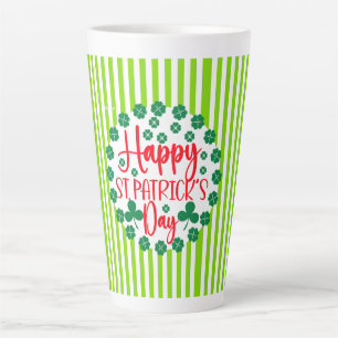 Happy St. Patrick's Day Circle Design-63502 Latte Mug