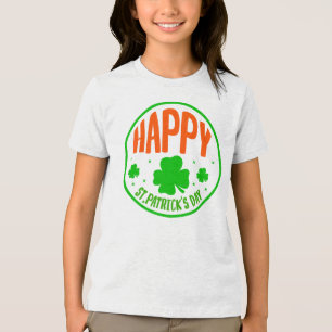 Happy St. Patrick's Day Circle Design Tri-Blend Shirt