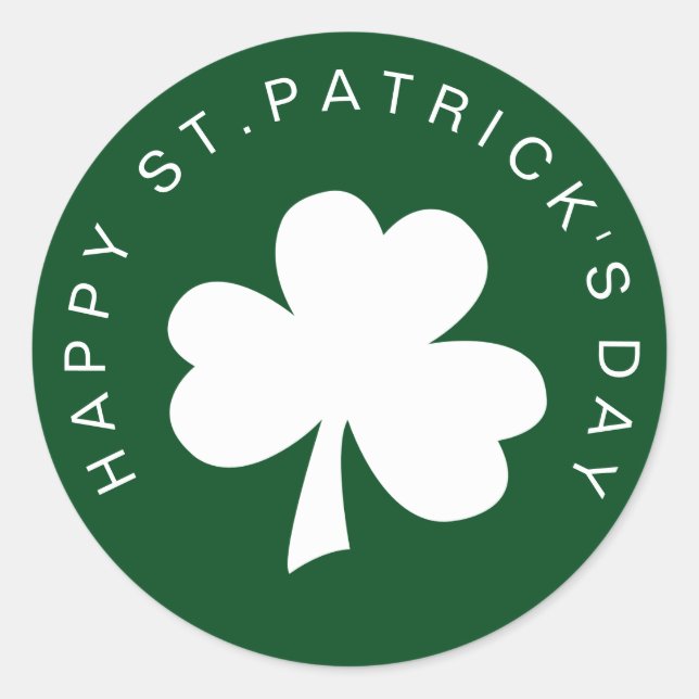 Happy St. Patrick's Day Classic Round Sticker (Front)