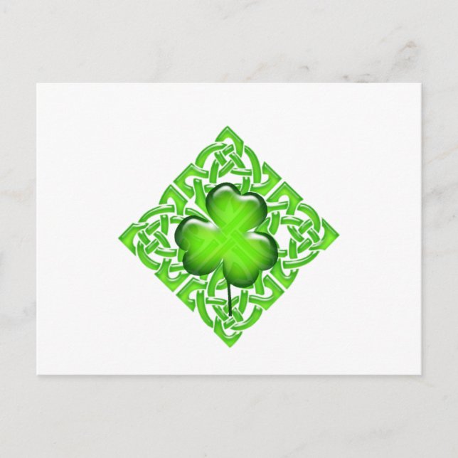 Happy St. Patrick's Day Clover Gift Postcard (Front)