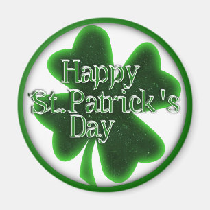 Happy St. Patrick's Day Clover Magnet
