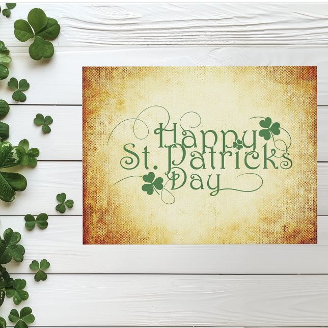 Happy St. Patrick's Day Clover Shamrock Postcard (Creator Uploaded)