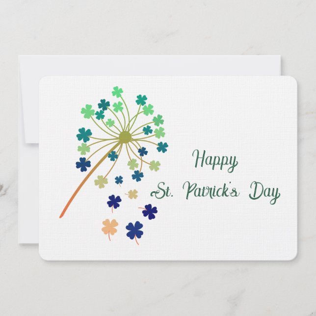 Happy St. Patrick's Day Clovers Card (Front)