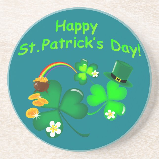 Happy St. Patrick's Day Coaster (Front)