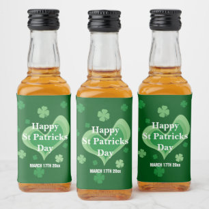 Happy St Patrick's Day custom Liquor Bottle Label