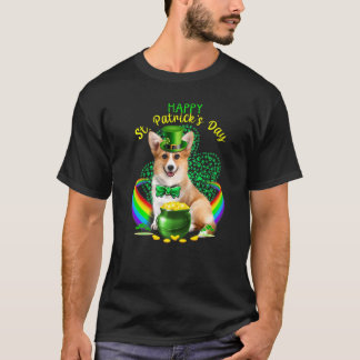 Happy St Patricks Day Cute Corgi Leprechaun Hat Sh T-Shirt