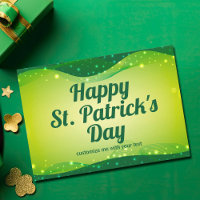 Happy St. Patrick's Day Cute Custom Green Sparkle