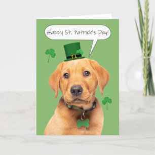 Happy St Patrick's Day Cute Labrador Puppy Holiday Card