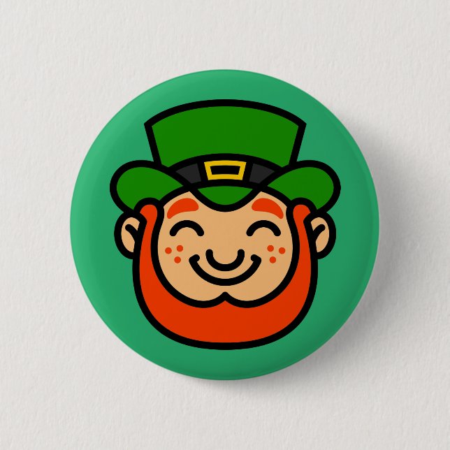 Happy St. Patrick's Day | Cute Lucky Leprechaun 6 Cm Round Badge (Front)