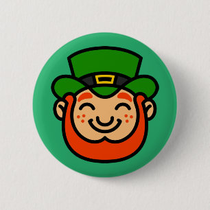 Happy St. Patrick's Day   Cute Lucky Leprechaun 6 Cm Round Badge