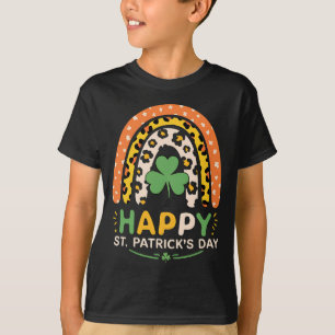 Happy St Patrick's Day Cute Rainbow Leopard T-Shirt