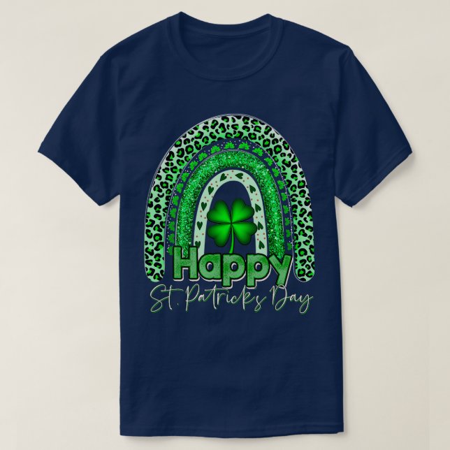 Happy St Patrick's Day  Cute Rainbow St  T-Shirt (Design Front)