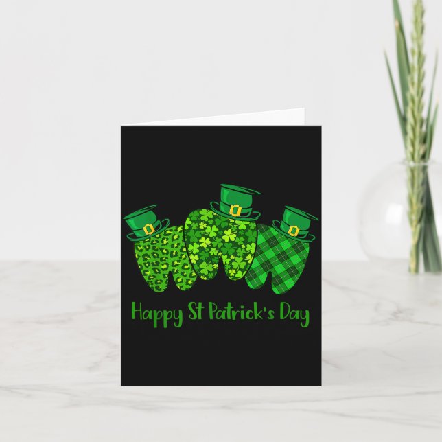 Happy St Patrick's Day Dental Istant Tooth Irish G Card (Front)