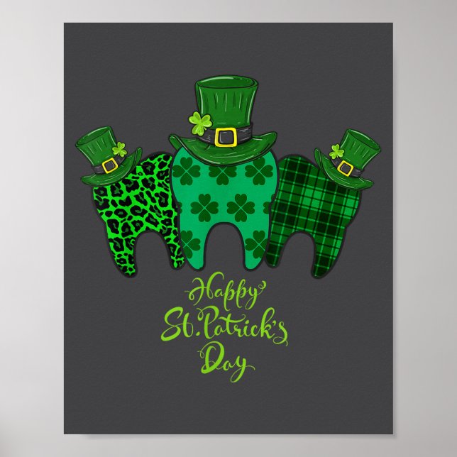Happy St Patrick's Day Dental Istant Tooth Patrick Poster (Front)