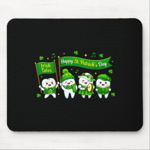 Happy st patricks day dental tooth characters mouse mat