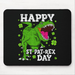 Happy St Patricks Day Dinosaur T-rex Boys Toddler  Mouse Mat
