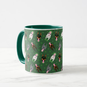 Happy St Patricks Day Dobermann Dogs Mug