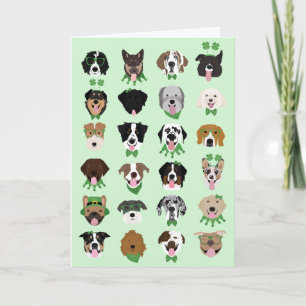 Happy St Patricks Day Dog Face Pattern Card