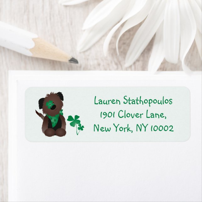 Happy St Patricks Day Dog Four Leaf Clover Green (Insitu)