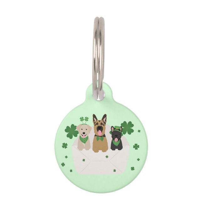 Happy St Patricks Day Dog Mail Pet Tag (Front)