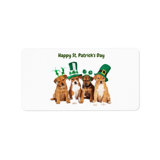 Happy St. Patrick's Day dogs Holiday  Label (Front)
