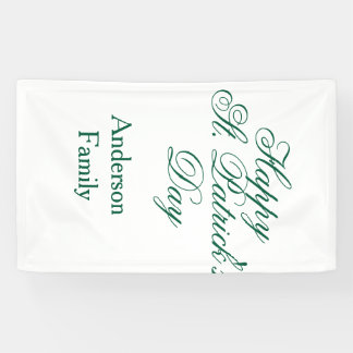 Happy St. Patrick's day family name green sminimal Banner