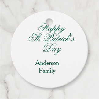 Happy St. Patrick's day family name green sminimal Favour Tags