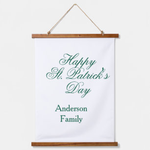 Happy St. Patrick's day family name green sminimal Hanging Tapestry