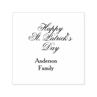 Happy St. Patrick's day family name green sminimal Self-inking Stamp
