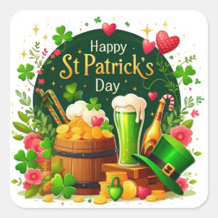 Happy St. Patrick's Day Festive Celebration Square Sticker
