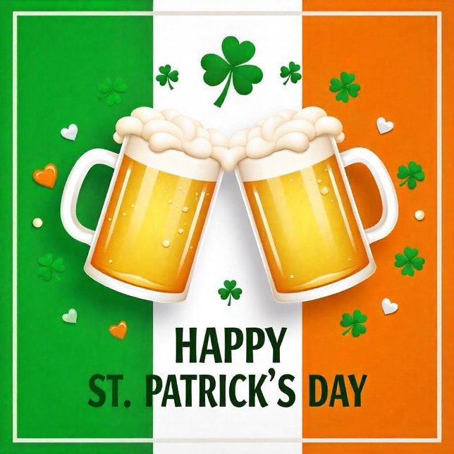 Happy St. Patrick's Day Flat Holiday Card (Happy St. Patrick's Day Holiday Card!)