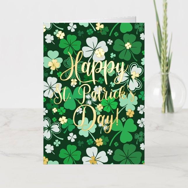 Happy St. Patrick's Day Foil Greeting Card (Front)