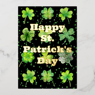 Happy St. Patrick's Day Foil Holiday Card