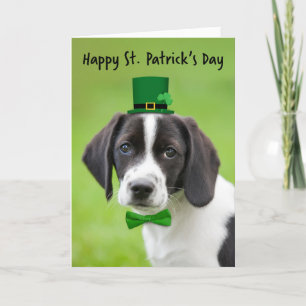 Happy St Patricks Day For Anyone Cute Beagle Puppy Holiday Card