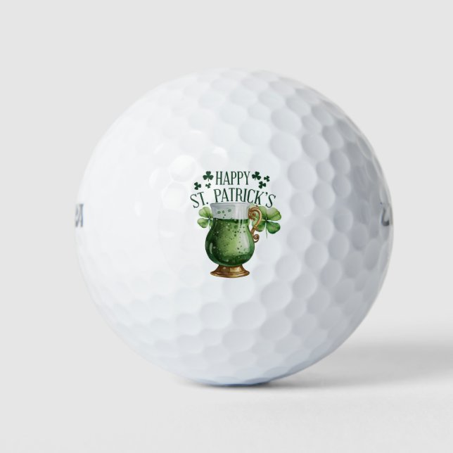 Happy St. Patrick's Day for Golfer  Golf Balls (Front)