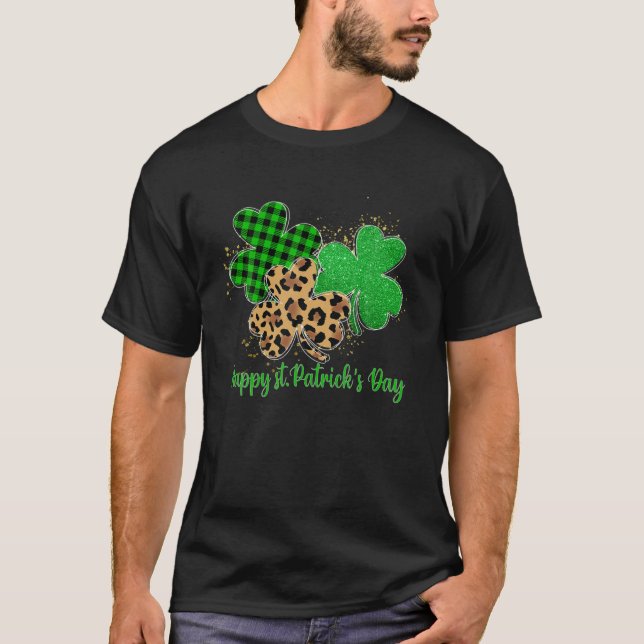 Happy St Patrick's Day For Lucky Teacher Lovers Le T-Shirt (Front)