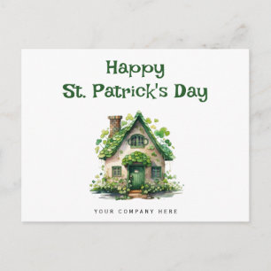 Happy St. Patrick's Day Four Leaf Clover Realty Holiday Postcard