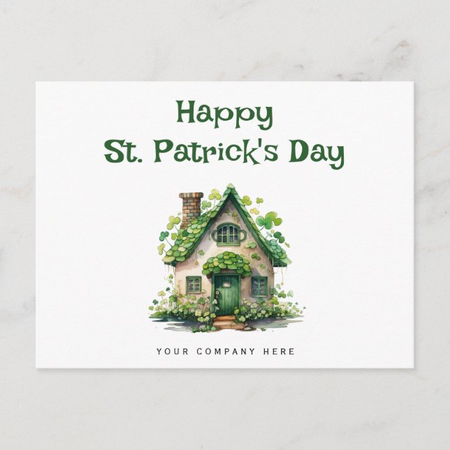 Happy St. Patrick's Day Four Leaf Clover Realty Holiday Postcard (Front)