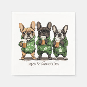 Happy St. Patrick's Day French Bulldogs Napkin