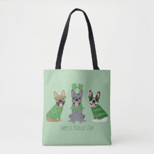 Happy St Patricks Day French Bulldogs Tote Bag