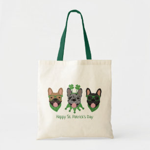 Happy St Patricks Day French Bulldogs Tote Bag