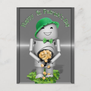 Happy St. Patrick's Day from Little Robo-x9 Postcard
