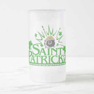 Happy St. Patrick's Day Frosted Glass Stein