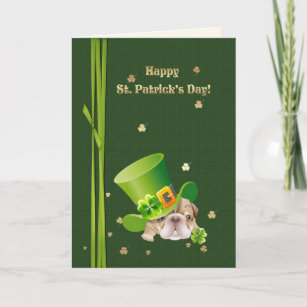 Happy St. Patrick's Day Funny Bulldog Card