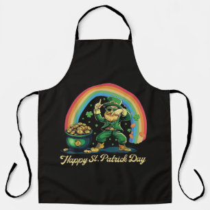 Happy St Patricks Day Funny Leprechaun Apron