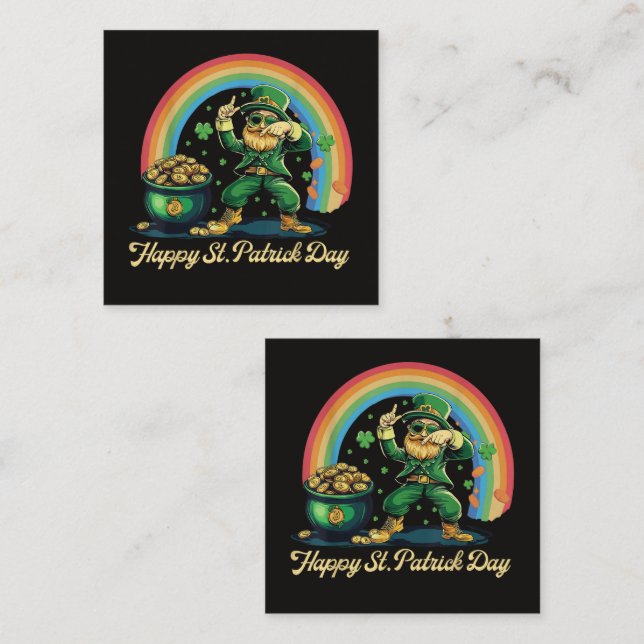 Happy St Patricks Day Funny Leprechaun Enclosure Card (Front/Back)