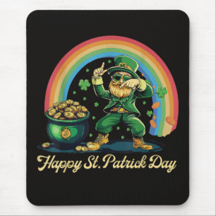 Happy St Patricks Day Funny Leprechaun Mouse Mat