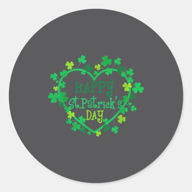 Happy St. Patrick's Day Funny Saint Patrick Irish  Classic Round Sticker (Front)