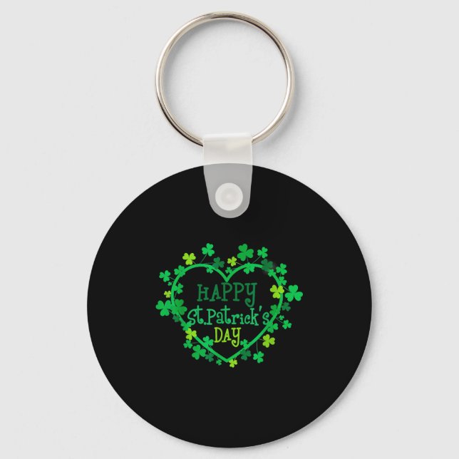 Happy St. Patrick's Day Funny Saint Patrick Irish  Key Ring (Front)